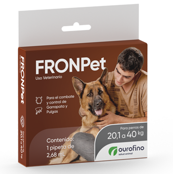 FrontPet Perros 20 a 40 kg ( 1 Pipeta 2.68 mL - Fipronil - Pulgas y Garrapatas ) TEMPORALMENTE AGOTADO